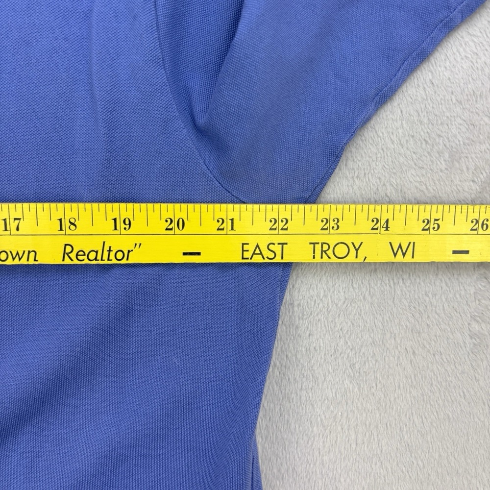 Vintage Polo Ralph Lauren Polo Mens Medium Blue Golf Fit Pony Striped Collar - Picture 7 of 9